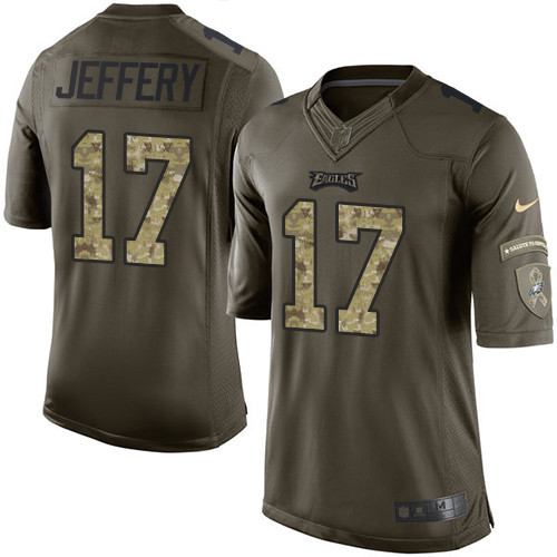 Nike Eagles #17 Alshon Jeffery Green Youth Stitched NFL Limited 2015 Salute to Service Jersey
